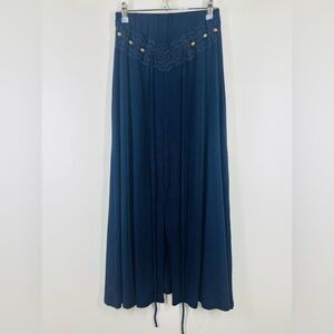 Vintage Diamonds Y2K Witchy Beaded Navy Blue‎ Maxi Skirt Medium Stretchy Waist